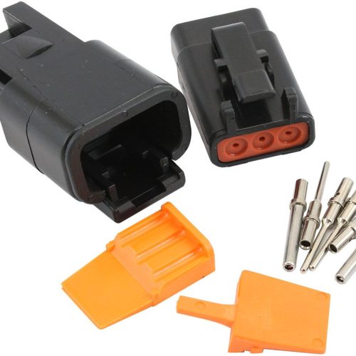 WEATHERTIGHT DTM 3 PIN BLACK  CONNECTOR KIT DEUTSCH DTM STYL