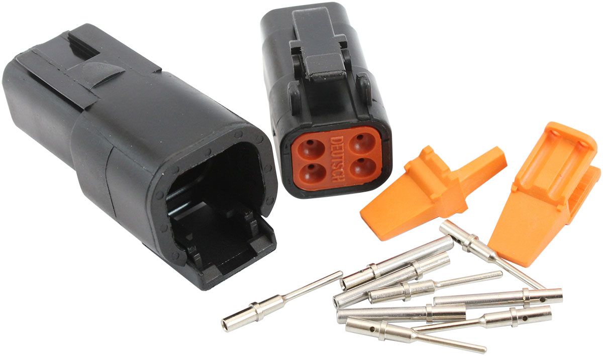 WEATHERTIGHT DTM 4 PIN BLACK CONNECTOR KIT DEUTSCH DTM STYL
