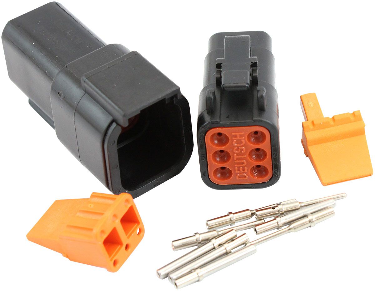 WEATHERTIGHT DTM 6 PIN BLACK CONNECTOR KIT DEUTSCH DTM STYL