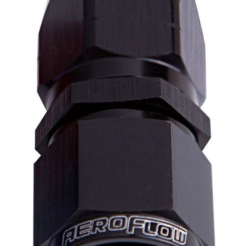 ALLOY STRAIGHT HOSE END -12AN BLACK CUTTER STYLE SWIVEL NUT