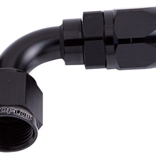 ALLOY 90 DEG HOSE END -16AN   BLACK CUTTER STYLE FULL SWIVEL