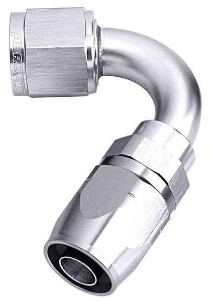 <strong>500 Series Cutter Swivel 120° Hose End -6AN </strong>Silver Finish. Suits 100 & 450 Series Hose