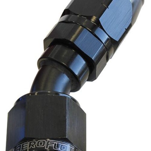 ALLOY 30 DEG HOSE END -8AN BLACK CUTTER STYLE FULL SWIVEL