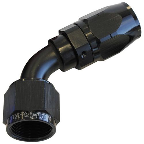ALLOY 60 DEG HOSE END -10AN BLACK CUTTER STYLE FULL SWIVEL