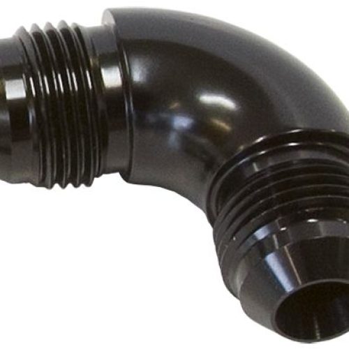 -6AN 90 DEG MALE FLARE UNION BLACK FULL FLOW NO RESTRICTION