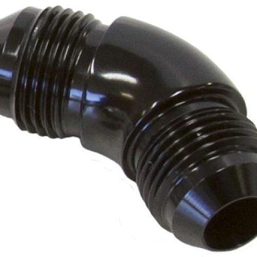 -6AN 45 DEG MALE FLARE UNION BLACK FULL FLOW NO RESTRICTION