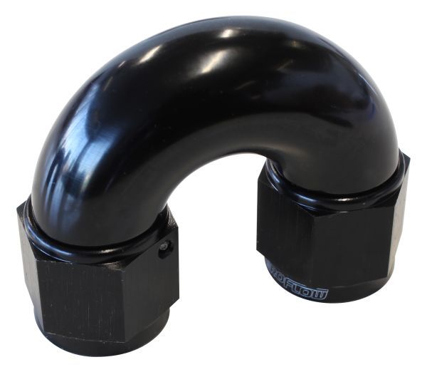 -6AN 180 DEG SWIVEL COUPLER BLACK BILLET FULL FLOW 1 PIECE