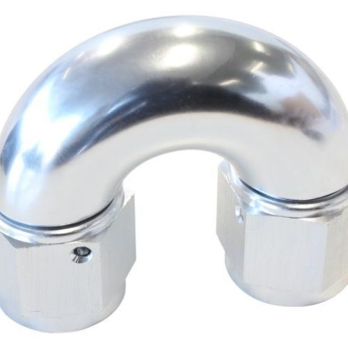 -8AN 180 DEG SWIVEL COUPLER   SILVER BILLET FULL FLOW 1 PIEC