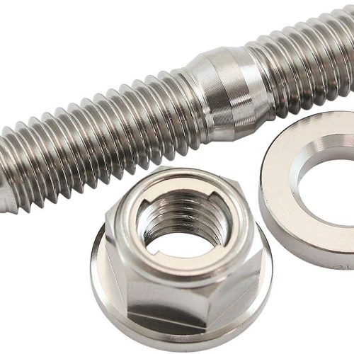 M8 TITANIUM STUD LOCKING HEX  NUT KIT M8X1.25mm HEADER BOLT
