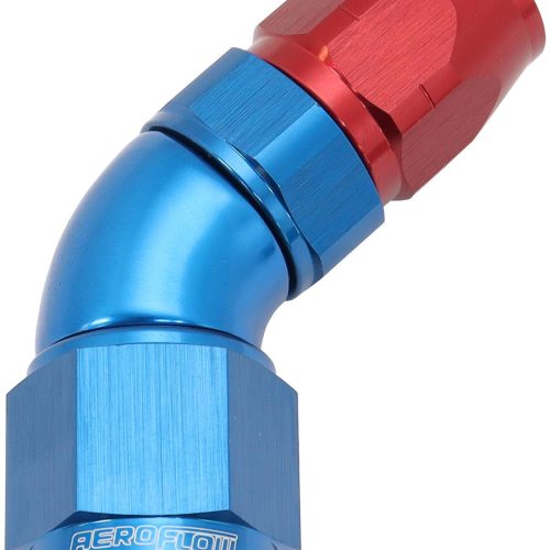 STEPPED 45 DEG HOSEEND -6 HOSETO -8AN REDUCER HOSE END BLUE