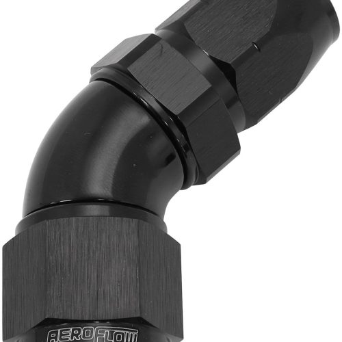 STEPPED 45 DEG HOSEEND -8 HOSETO -10AN REDUCER HOSE END BLAC