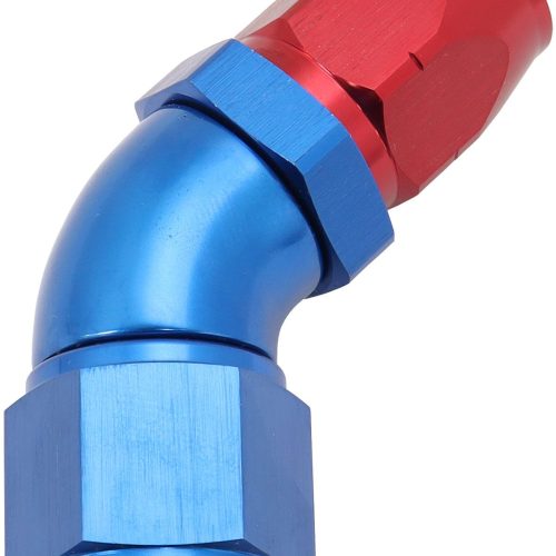 STEPPED 45 DEG HOSEEND -8 HOSETO -10AN REDUCER HOSE END BLUE