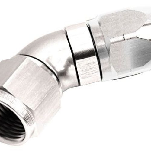 ALLOY 45 DEG HOSE END -8AN    SILVER CUTTER STYLE FULL FLOW