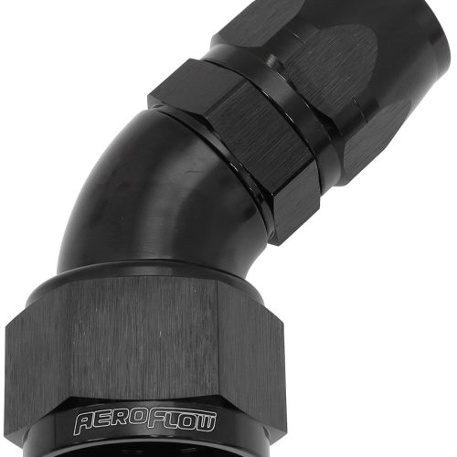 STEPPED 45 DEG HOSEEND -12 HOSTO -16AN REDUCER HOSE END BLAC