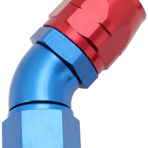 STEPPED 45 DEG HOSEEND -16 HOSTO -12AN EXPANDER HOSE END BLU