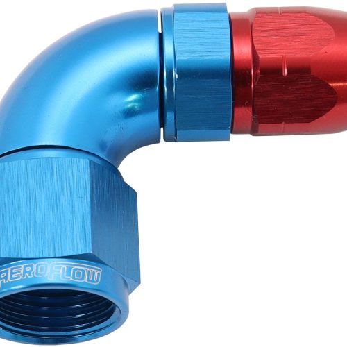 STEPPED 90 DEG HOSEEND -6 HOSETO -8AN REDUCER HOSE END BLUE