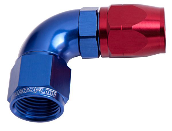 ALLOY 90 DEG HOSE END -6AN BLUE CUTTER STYLE FULL 25pk