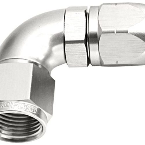 ALLOY 90 DEG HOSE END -6AN    SILVER CUTTER STYLE FUL SWIVEL