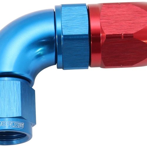 STEPPED 90 DEG HOSEEND -8 HOSETO -6AN EXPANDER HOSE END BLU