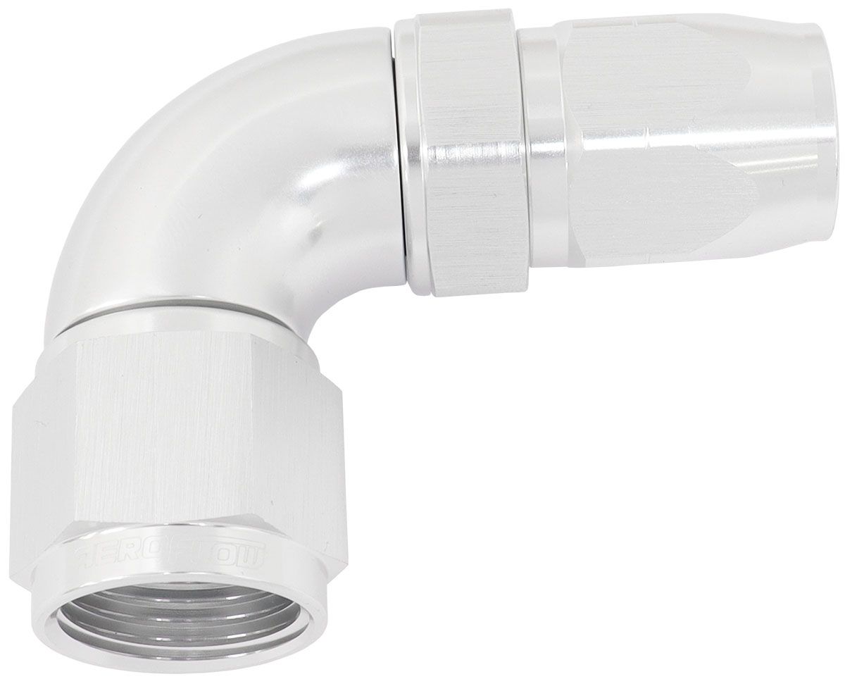 STEPPED 90 DEG HOSEEND -8 HOSETO -10AN REDUCER HOSE END SILV