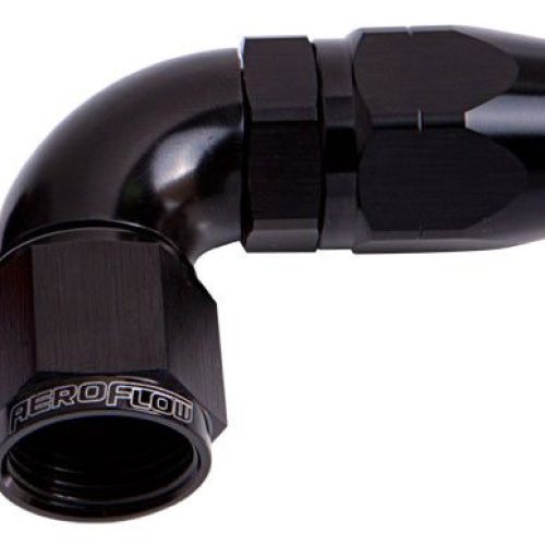 ALLOY 90 DEG HOSE END -10AN   BLACK CUTTER STYLE FULL SWIVEL