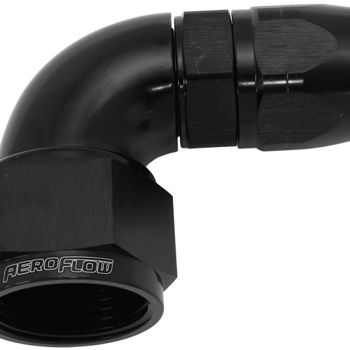 STEPPED 90 DEG FEMALE -16 AN  TO -12AN REDUCER HOSE END BLAC