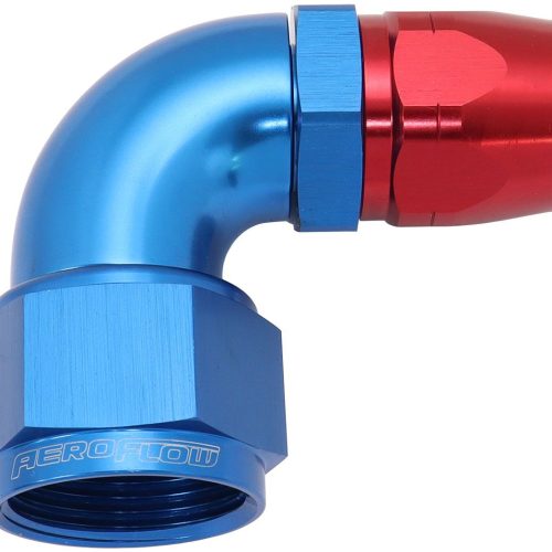 STEPPED 90 DEG FEMALE -16 AN  TO -12AN REDUCER HOSE END BLUE