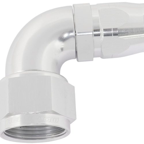 STEPPED 90 DEG FEMALE -16 AN  TO -12AN REDUCER HOSE END SILV