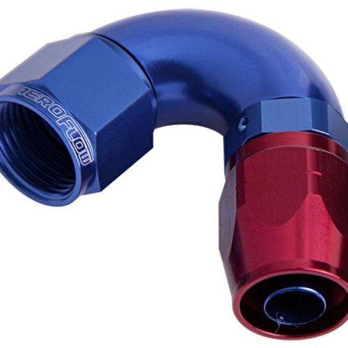 ALLOY 120 DEG HOSE END -4AN   BLUE CUTTER STYLE FULL FLOW
