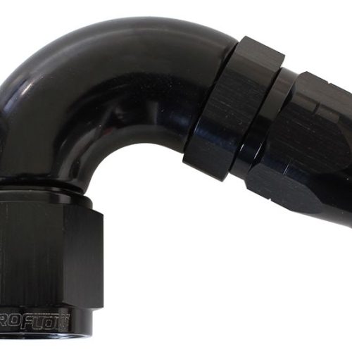 STEPPED 120 DEG HOSEEND -6 HOSTO -8AN REDUCER HOSE END BLACK