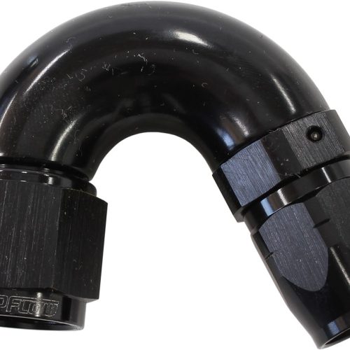 STEPPED 150 DEG HOSEEND -6 HOSTO -8AN REDUCER HOSE END BLACK