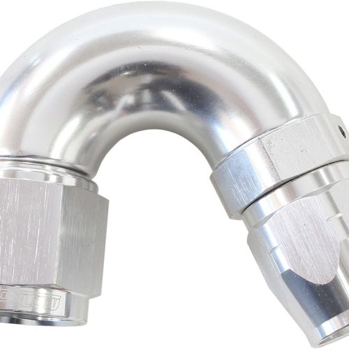 STEPPED 150 DEG HOSEEND -6 HOSTO -8AN REDUCER HOSE END SILVE