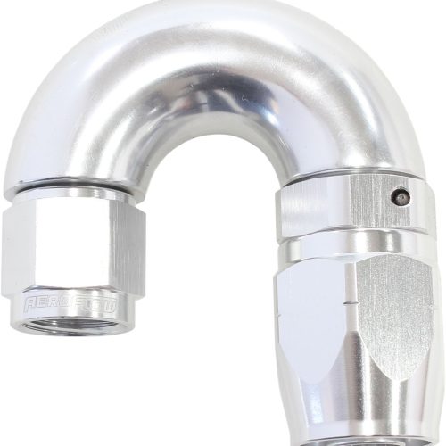 STEPPED 180 DEG HOSEEND -8 HOSTO -6AN REDUCER HOSE END SILVE