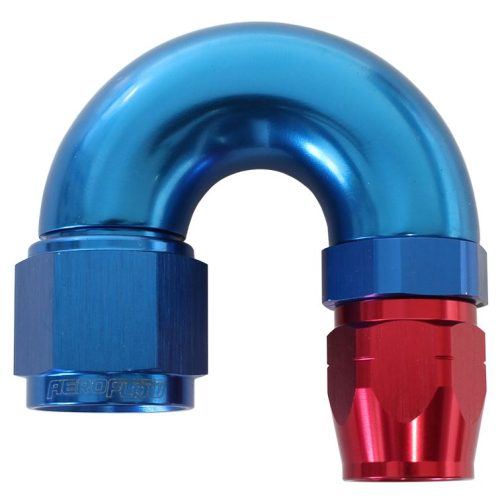 STEPPED 180 DEG HOSEEND -8 HOSTO -10AN REDUCER HOSE END BLUE