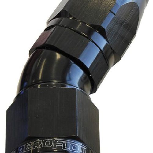 ALLOY 30 DEG HOSE END -4AN    BLACK CUTTER STYLE FULL FLOW