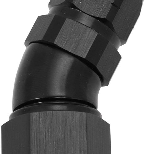 ALLOY 30 DEG HOSE END -6 HOSE TO -8AN REDUCER HOSE END BLACK
