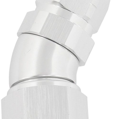 ALLOY 30 DEG HOSE END -6 HOSE TO -8AN REDUCER HOSE END SILVE