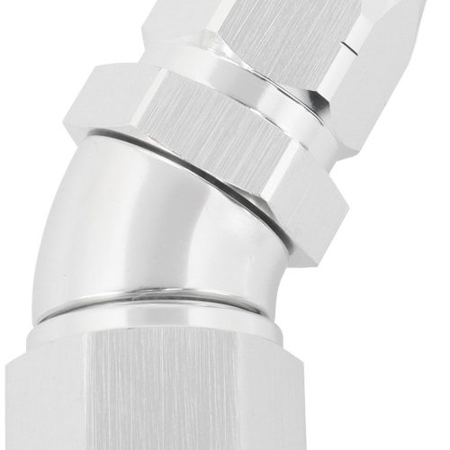 ALLOY 30 DEG HOSE END -8 HOSE TO -10AN REDUCER HOSE END SILV