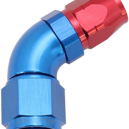 ALLOY 60 DEG HOSE END -6 HOSE TO -8 REDUCER HOSE END BLUE