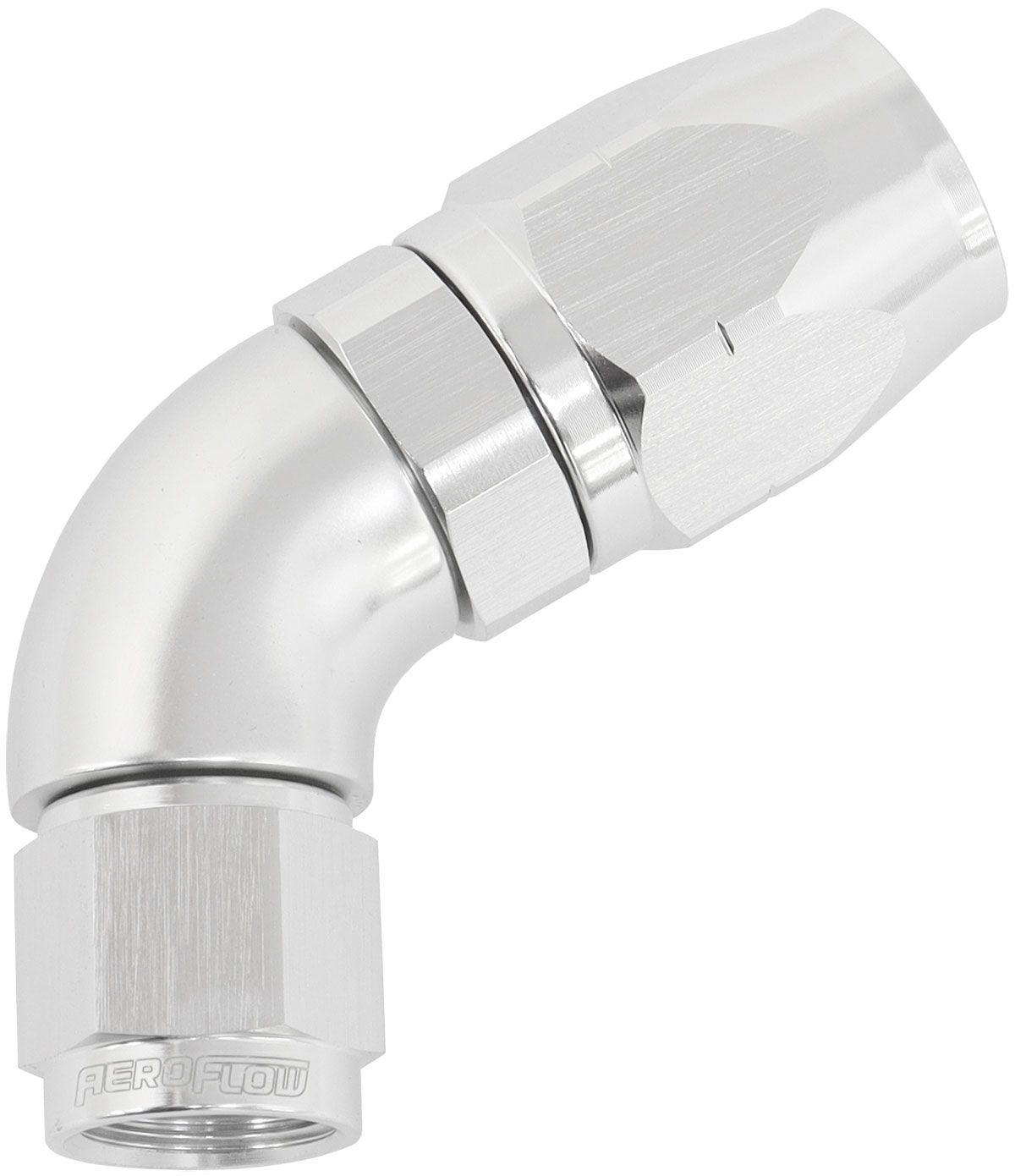 ALLOY 60 DEG HOSE END -8 HOSE TO -6 EXPANDER HOSE END SILVER