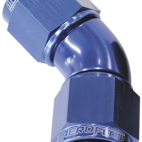 -10AN 45 DEG SWIVEL COUPLER BLUE BILLET FULL FLOW 1 PIECE