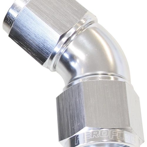 -12AN 45 DEG SWIVEL COUPLER SILVER BILLET FULL FLOW 1 PIEC