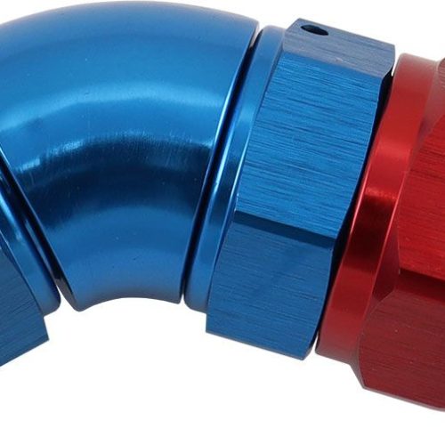 STEPPED 45 DEGREE END -10 HOSETO -8AN EXPANDER HOSE END BLUE