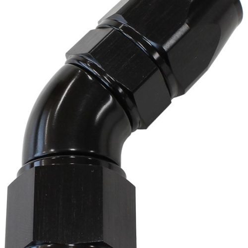 45 DEG -10AN FULL FLOW TEFLON HOSE END BLACK 1 PIECE FULLFLO
