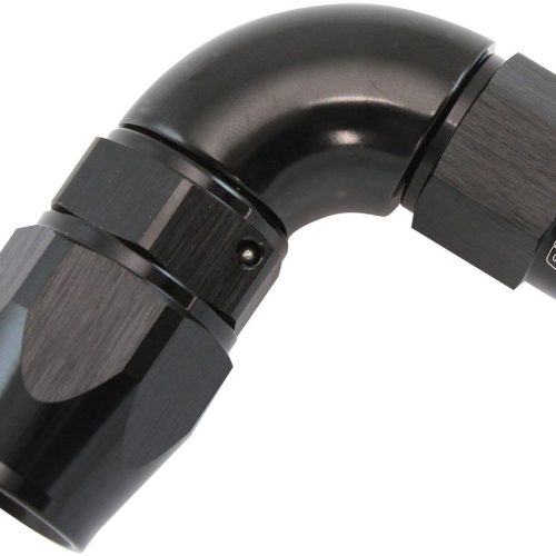 STEPPED 90 DEGREE END -8 HOSE TO -6AN EXPANDER HOSE END BLAC