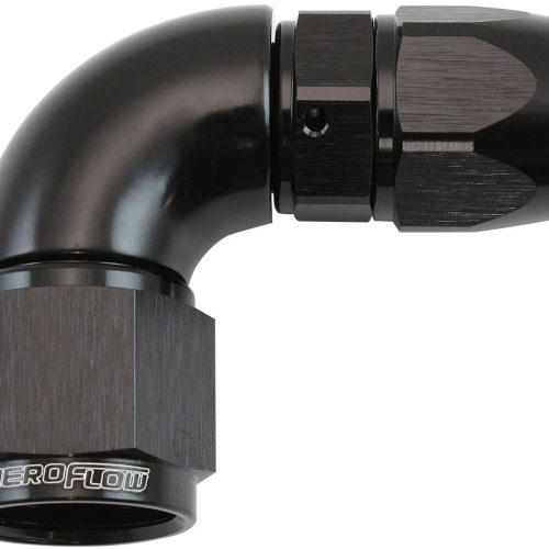 STEPPED 90 DEGREE END -8 HOSE TO -10AN REDUCER HOSE END BLAC