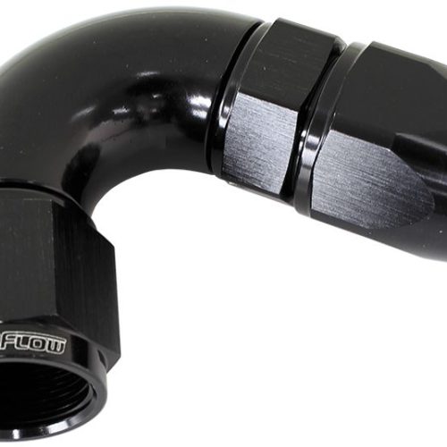 120 DEG -3AN FULL FLOW TEFLON HOSE END BLACK 1 PIECE FULLFLO