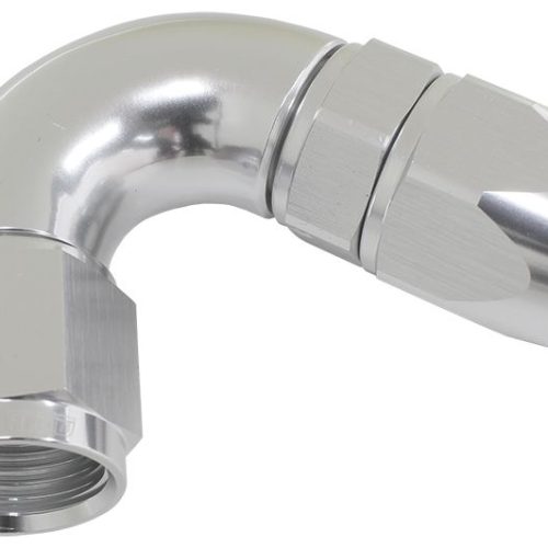 120 DEG -3AN FULL FLOW TEFLON HOSE END SILVER 1 PIECE FULLFL