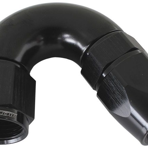 150 DEG -6AN FULL FLOW TEFLON HOSE END BLACK 1 PIECE FULLFLO