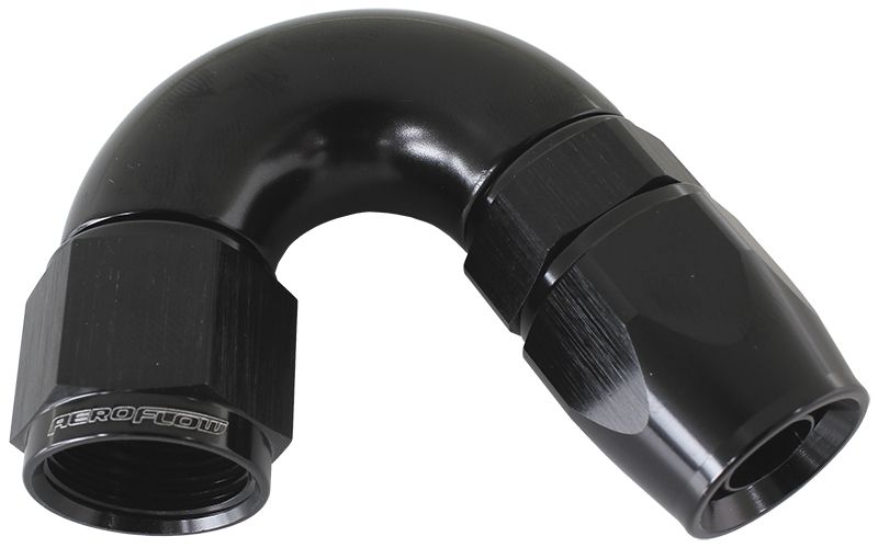 150 DEG -6AN FULL FLOW TEFLON HOSE END BLACK 1 PIECE FULLFLO